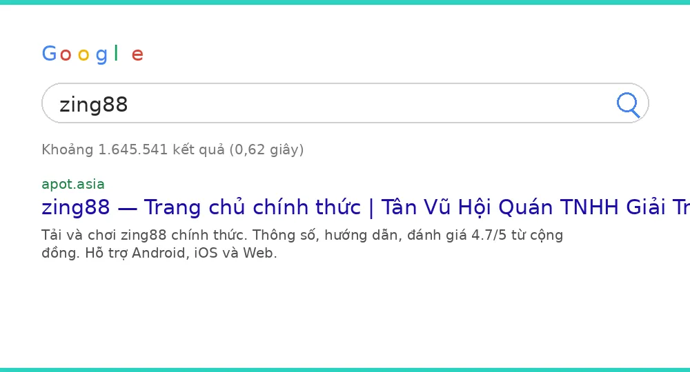 Cách tìm zing88 trên Google